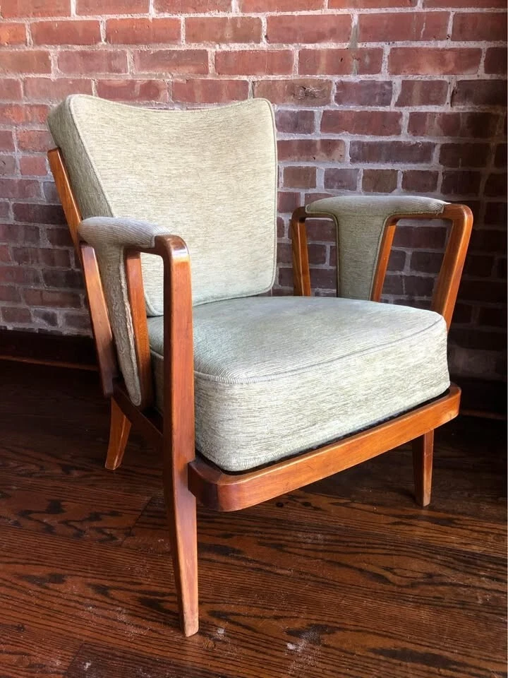 Par de sillas tapizadas italianas de mediados de siglo Foto 4 de 4