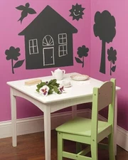 House and Trees Chalkboard w/ chalk Wallies Peel and Stick Chalk Board