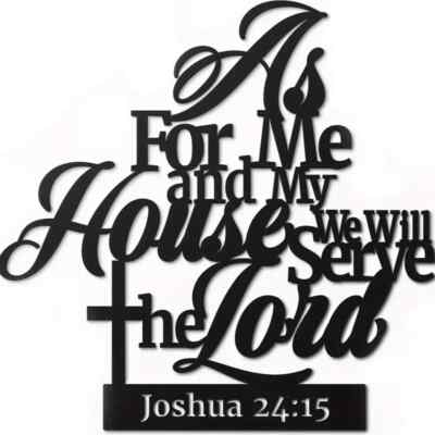 As For Me and My House We Will Serve the Lord Metal Sign - Black | eBay