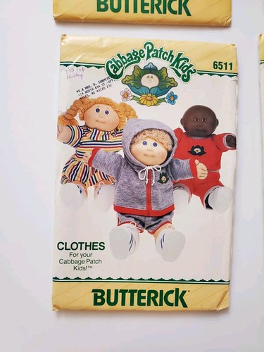 Lot of 8 Uncut 1984 1985 Butterick Cabbage Patch Kids Doll & Clothes Pattern - Picture 7 of 20