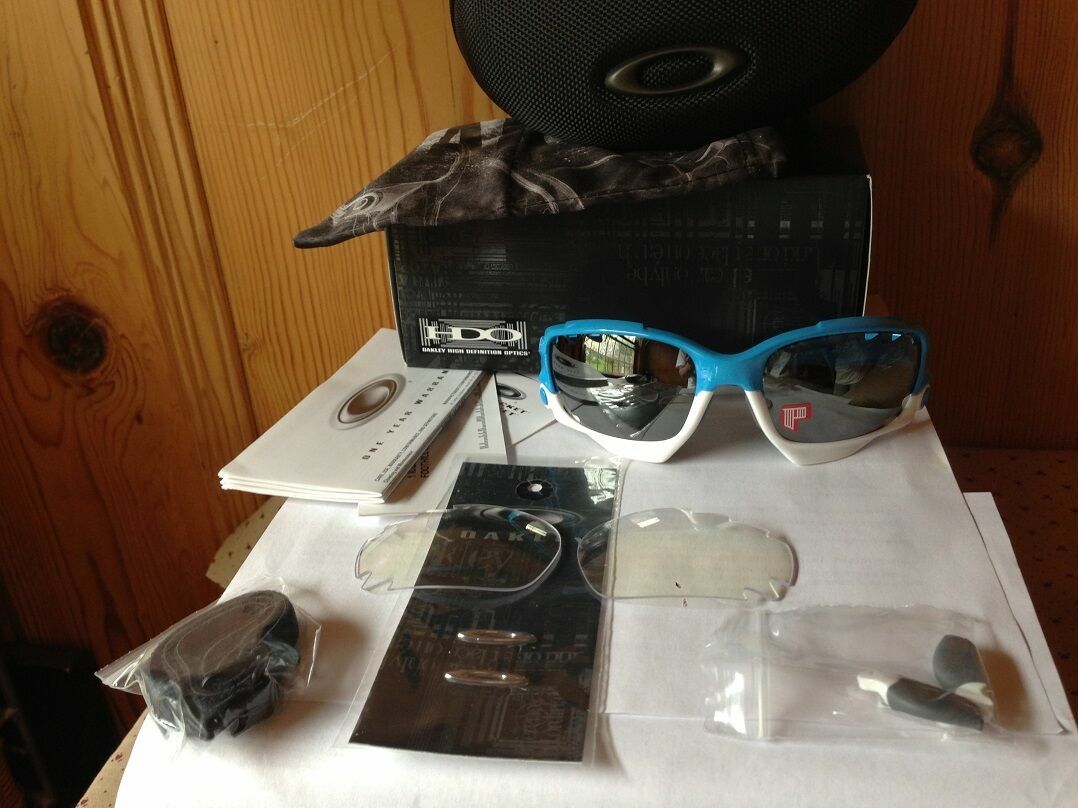 Oakley Racing Jacket Polarized Sunglasses Glacier Blue/black