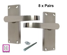 Door Handles Satin Nickle Victorian Straight Lever Latch Interior: 1 to 10 pairs