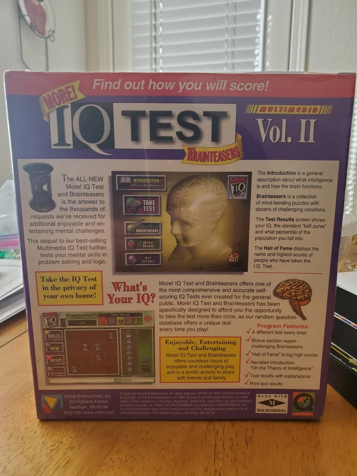 Brand New Big Box IQ volume 2 ii Test and brainteasers for Win/Mac CD Rom - Image 2 of 4