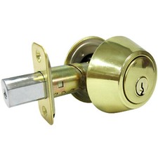 Double-Cylinder Deadbolt, Polished Brass - Pack of 3