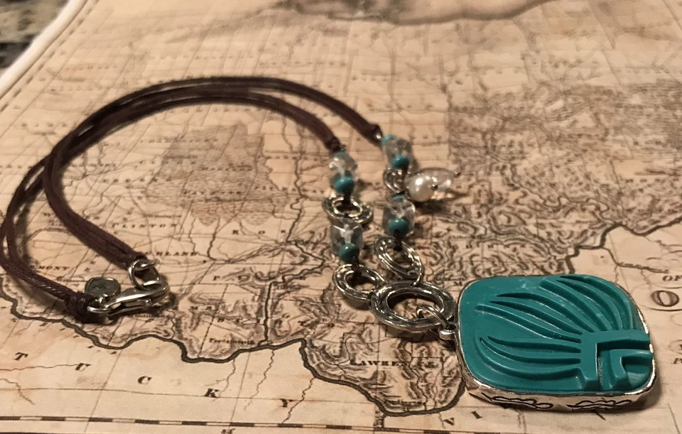 Silpada N2326 Sterling Silver Howlite Pearl "Aqua Grace" Necklace Was $99 - Image 3 of 3