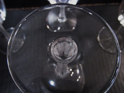 Art Deco Lalique Crystal France Barsac 4 - 5 calici vino rosso bordeaux 7/8" - Foto 6 di 7