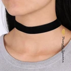 Handmade Plain Black Boho Velvet Ribbon Choker Gothic Retro Punk Necklaces 2CM