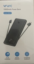 Cargador de teléfono celular portátil VRRC 10000 mAh USB C banco de alimentación cables integrados NUEVO