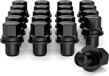 20PCS M14x1.5 1.83" Tall Black Mag Seat Closed End Bulge Acorn Lug Nuts