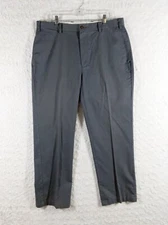 Orvis Dress Pants Mens 36x30 Gray Chino Pleated Front Cotton Straight Leg Office