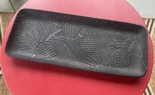 Crate & Barrel Cast Metal Pinecone Embossed Tray