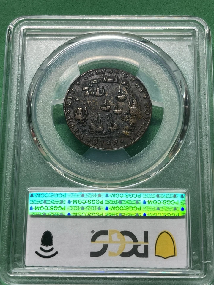 1739 AE Medal PCGS XF40 Admiral Vernon, A-C PBv 11-I - Image 2 of 2