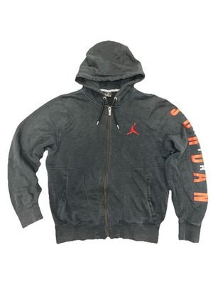 Air Jordan Men Hoodie Mens Size Medium Black Logo Jumpman Embroidered Full Zip