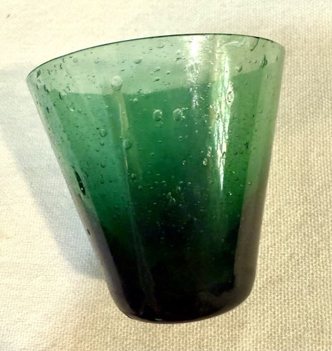 7- Pc Set MODERNIST Green BUBBLE GLASS Decanter/Stopper /5 Glasses MCM W. German - Picture 11 of 19