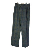 Vintage 80s Womens 14 Wool Houndstooth Plaid Pleated Dress Pants Slacks