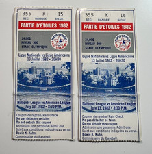 1982 MLB All-Star Game Ticket Stubs Montreal Expos Stade Olympique
