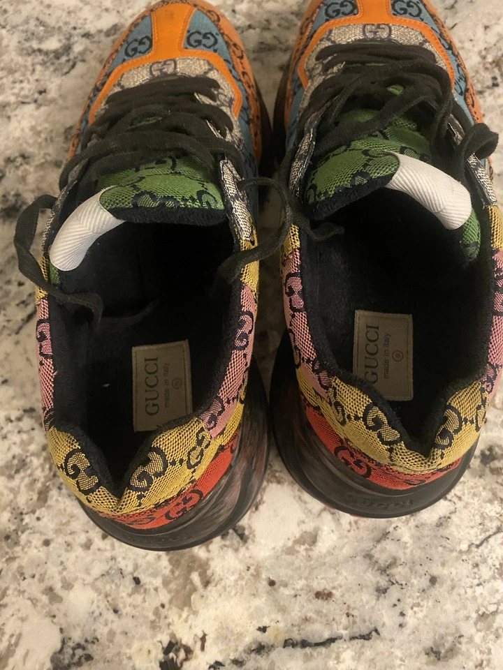 Подлинные мужские туфли Gucci Rhyton 'GG многоцветные размер 9 - Изображение 3 из 4