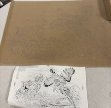 Artex Stamped On Velveteen Fabric Paint Project Bird & Spaniel NEW