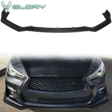 Fits 18-24 Infiniti Q50 Sport Front Bumper Lip Splitter Spoiler Matte Black 3PC