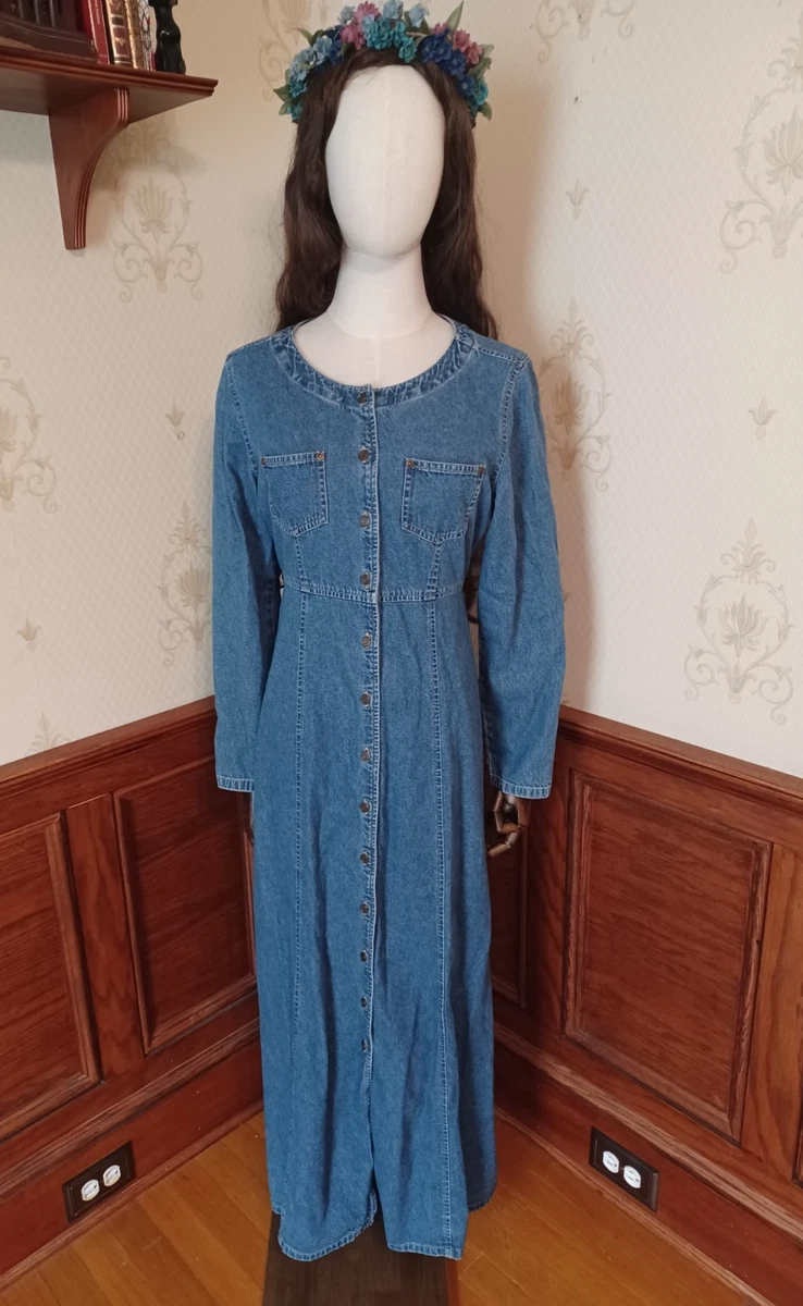chinese dress ladies Denim Maxi Dress Free Shipping