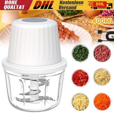 Elektrisch Zerkleinerer 400ml Multizerkleinerer Zwiebelschneider Knoblauchhacker