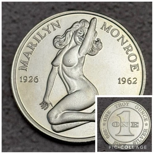 Marilyn Monroe Silver Art Round 1 oz .999 Fine Silver