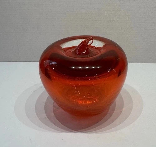 Blenko Glass Red Apple FigurinePaperweight