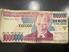 Turkey 1 Million Lira, L.1970 (1995 ND), Used