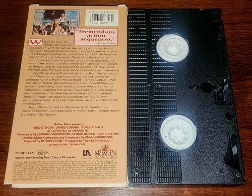 A Fistful of Dynamite (1971) VHS Rod Steiger James Coburn Dir. by Sergio Leone - Picture 2 of 2
