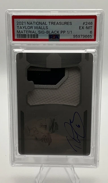 2021 National Treasures Taylor Walls 246 Material Sig. Black PP 1/1 Auto PSA 6