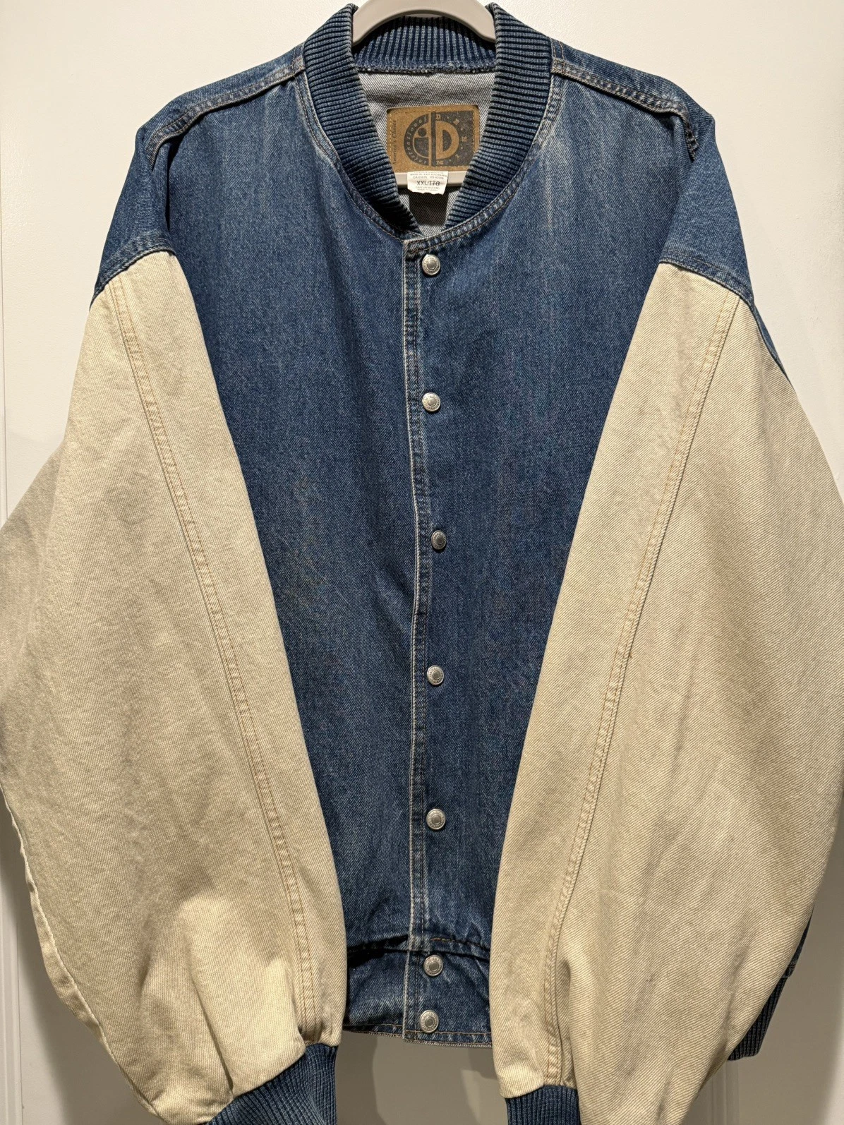 Vintage Americas Choice International Denim Khaki Jacket Men's Size XXL