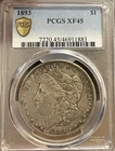1893 PCGS XF45 Morgan Silver Dollar