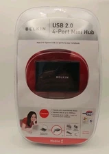 BELKIN USB 2.0 / 4-PORT mini Hub P47182 Multi Use Mobile Travel Mini Hub NEW