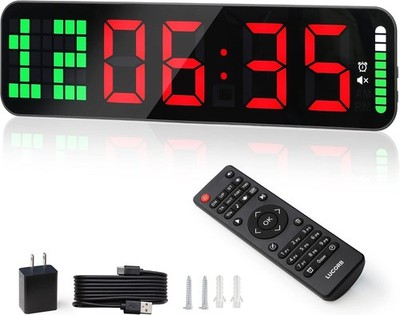 LUCORB Gym Timer - Large Digital Gym Clock Wall with Interval Time Progress Bar