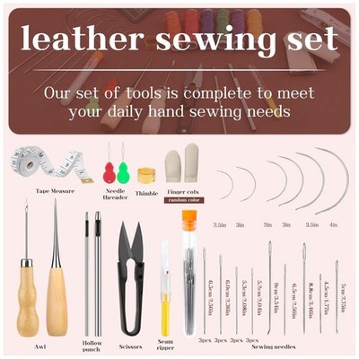 Leather Sewing Kit with Hole Punch & Waxed Thread