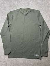 Nobull Shirt Mens Medium Green Thermal Waffle Knit Performance Training Running