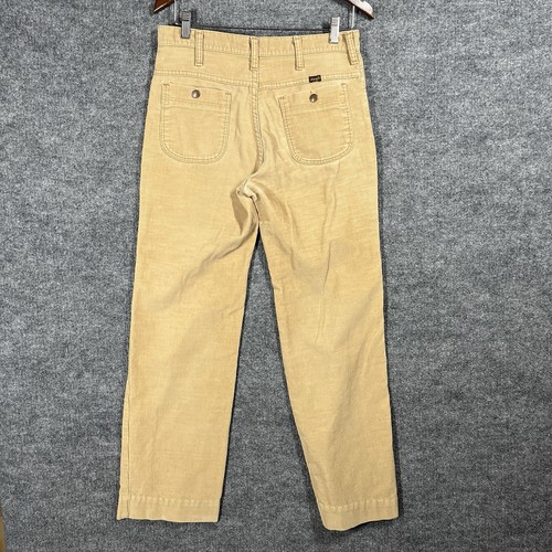 VINTAGE 70s Wrangler Corduroy Pants Size 30x29 Beige Jeans Talon Zipper - Picture 10 of 19