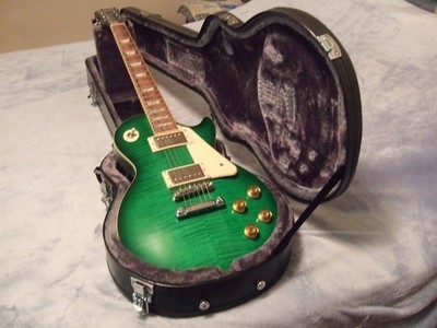 epiphone 2018 les paul standard pro plus top green burst w/ epi hardcase