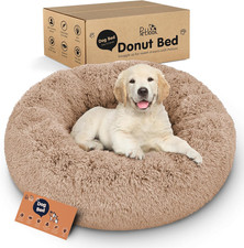 Donut Dog Bed - Premium Comfort for Anxiety Relief - Fluffy  Calming Design wit