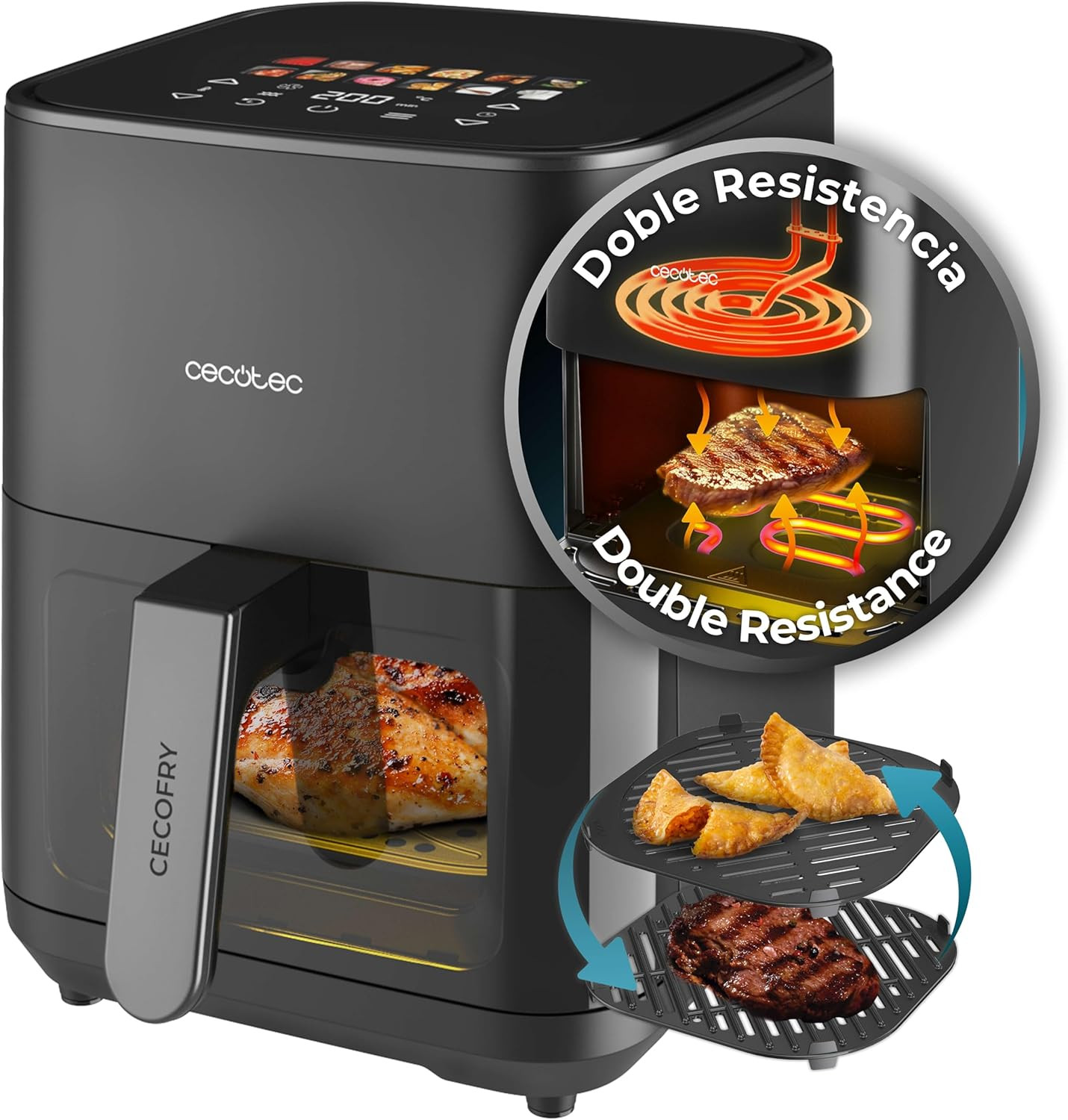 Cecotec Cecofry&Grill Duoheat 4000 4L | Friggitrice e Grill 1900W