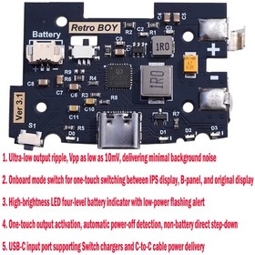 New For Game Boy Advance GBA Rechargeable Battery USB-C 1800 mAh 3.7 V w/ USB