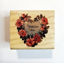 REMEMBER ME FLORAL HEART Rubber Stampede Stamp Cynthia Hart Victorian z111