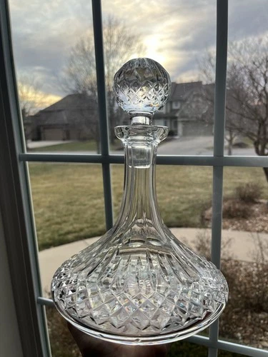 Waterford Crystal Vintage Lismore Ships Spirits Decanter w/ Stopper Liqueur Bar