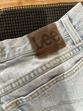 Vintage Lee Regular Fit Jeans Mens 33x30 Light Wash Straight Leg USA Style
