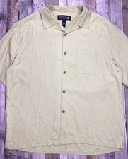 Nat Nast Silk Camp Shirt Men Large Pear Green Cabana Bowling Button Up