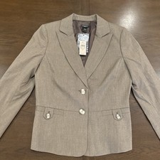 NEW ANN TAYLOR 140 TAN BROWN BLAZER WOMEN  S SZ 6 NEW WITH TAGS NWT