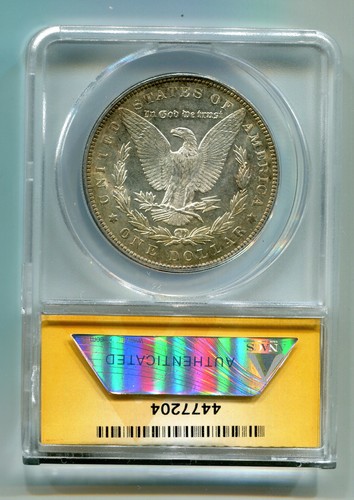 1891 MORGAN SILVER DOLLAR ANACS MS63 ATTRACTIVE TONING ORIGINAL PREMIUM QUALITY - Picture 2 of 4