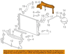 GM OEM 19-23 Malibu Cooling Radiator Components-Upper Baffle 84075638