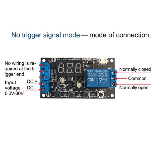 DC 5V/12V/24V Digital LED Cycle Timer Delay Relay Switch Time Relay Module - Picture 2 of 10