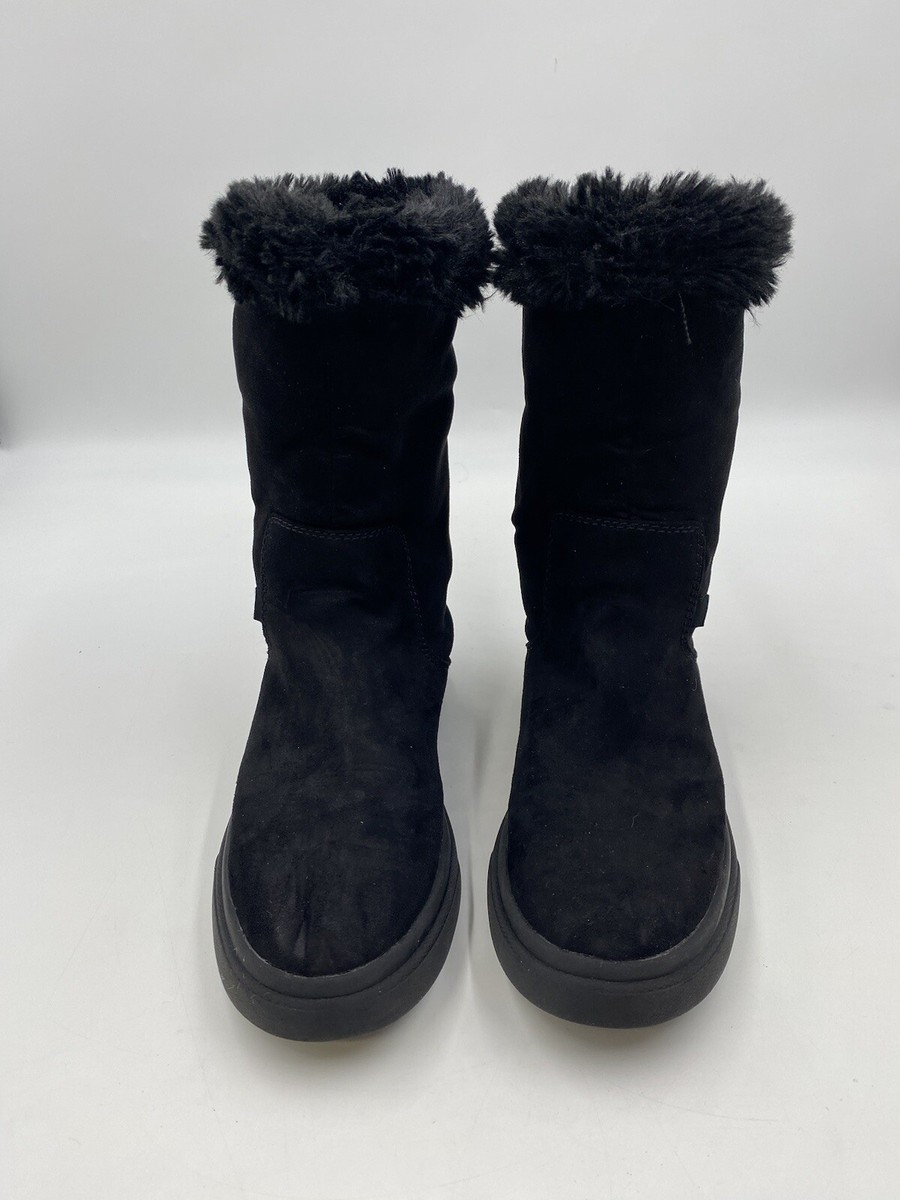 ブーツその他 DEINET POM POM FUR BOOTS IN BLACK KDPYS4WC111 Zara Fur Boots, Fuzzy Girls Winter Mid-High Black Suede